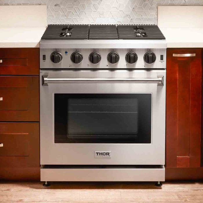 Thor Kitchen 30-Inch Gas Range with 5 Burners, 4.55 cu. ft Oven in Stainless Steel (LRG3001U) Thor Kitchen
