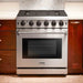 Thor Kitchen 30-Inch Gas Range with 5 Burners, 4.55 cu. ft Oven in Stainless Steel (LRG3001U) Thor Kitchen
