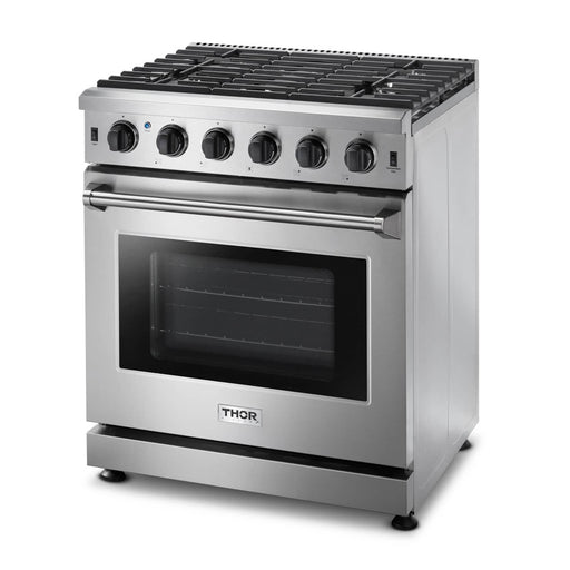 Thor Kitchen 30-Inch Gas Range with 5 Burners, 4.55 cu. ft Oven in Stainless Steel (LRG3001U) Thor Kitchen