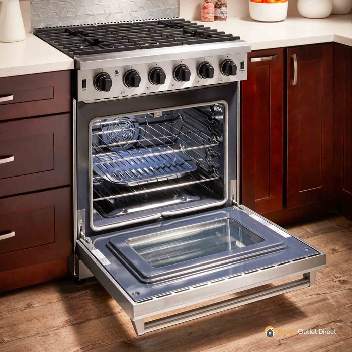 Thor Kitchen 30-Inch Gas Range with 5 Burners, 4.55 cu. ft Oven in Stainless Steel (LRG3001U) Thor Kitchen