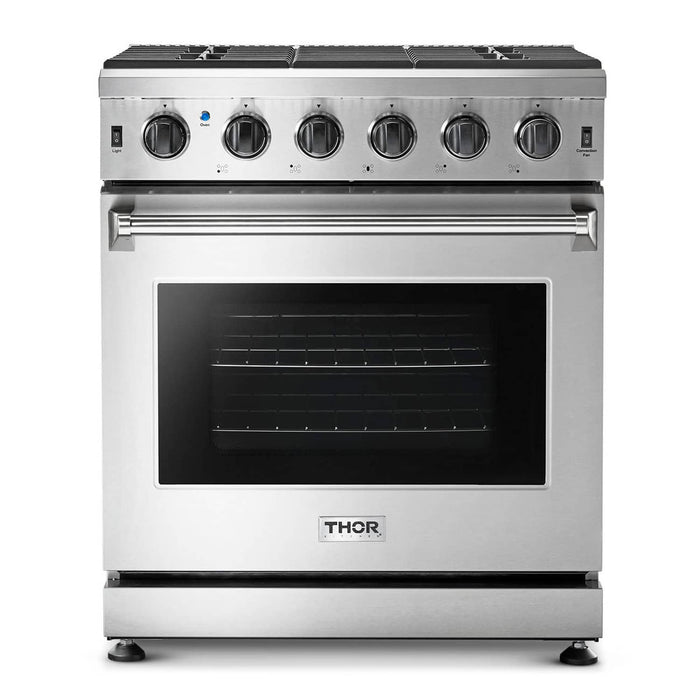 Thor Kitchen 30-Inch Gas Range with 5 Burners, 4.55 cu. ft Oven in Stainless Steel (LRG3001U) Thor Kitchen