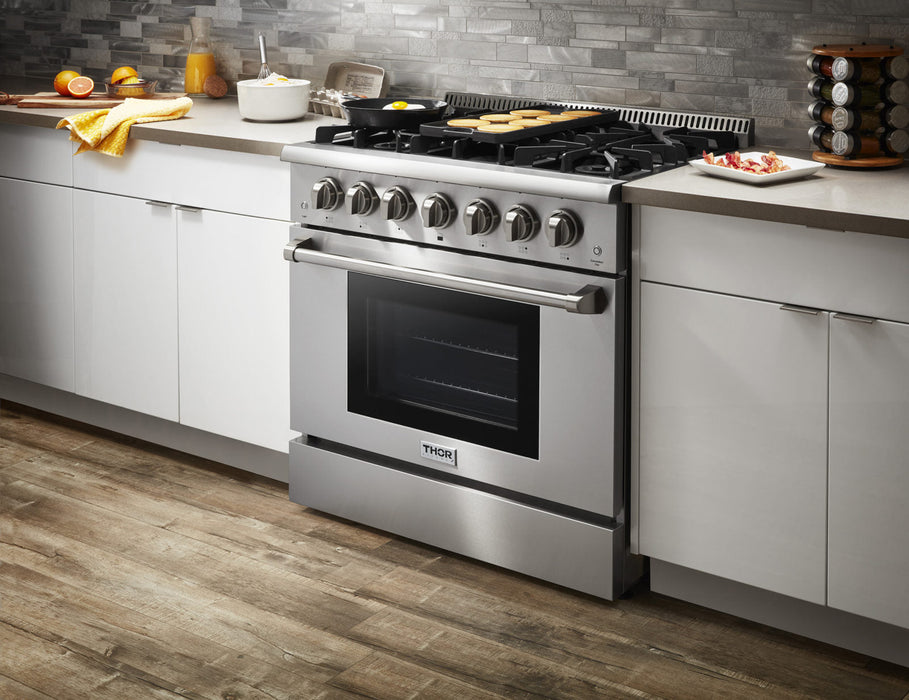 Thor Kitchen 36-Inch 5.2 cu. ft. Professional Gas Range in Stainless Steel (HRG3618U) Thor Kitchen