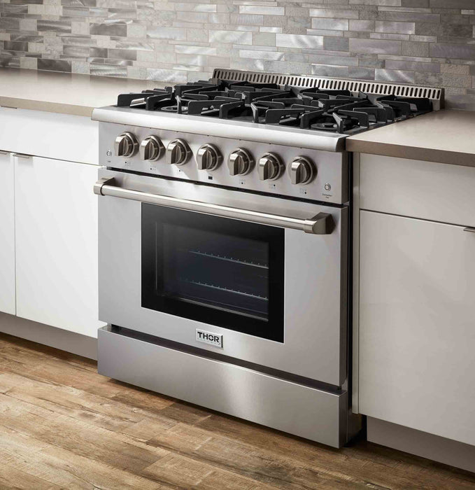 Thor Kitchen 36-Inch 5.2 cu. ft. Professional Gas Range in Stainless Steel (HRG3618U) Thor Kitchen