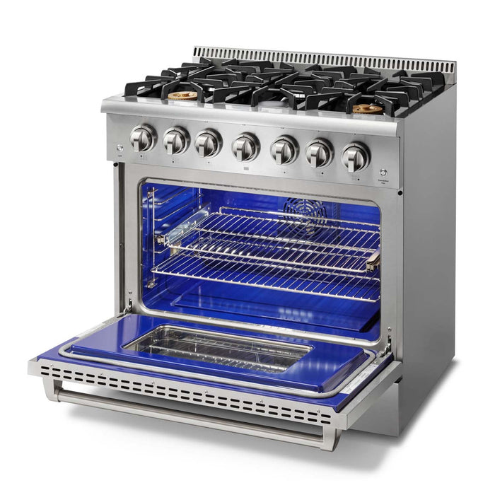 Thor Kitchen 36-Inch 5.2 cu. ft. Professional Gas Range in Stainless Steel (HRG3618U) Thor Kitchen