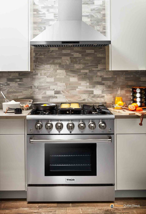 Thor Kitchen 36-Inch 5.2 cu. ft. Professional Gas Range in Stainless Steel (HRG3618U) Thor Kitchen