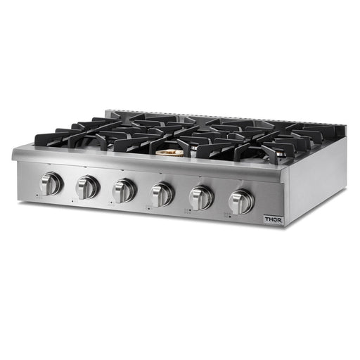 Thor Kitchen 36-Inch Gas Cooktop in Stainless Steel with 6 Burners (HRT3618U) Thor Kitchen