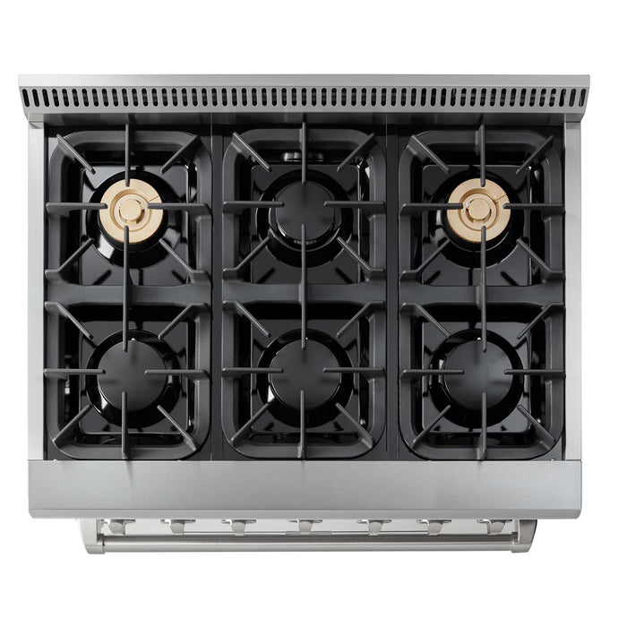 Thor Kitchen 36 in. Propane Gas Burner/Electric Oven Range in Stainless Steel, HRD3606ULP Thor Kitchen