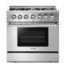 Thor Kitchen 36 in. Propane Gas Burner/Electric Oven Range in Stainless Steel, HRD3606ULP Thor Kitchen