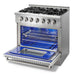 Thor Kitchen 36 in. Propane Gas Burner/Electric Oven Range in Stainless Steel, HRD3606ULP Thor Kitchen