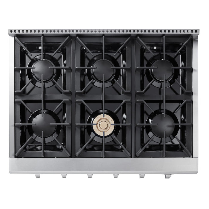 Thor Kitchen 36 in. Liquid Propane Gas Cooktop in Stainless Steel with 6 Burners, HRT3618ULP Thor Kitchen
