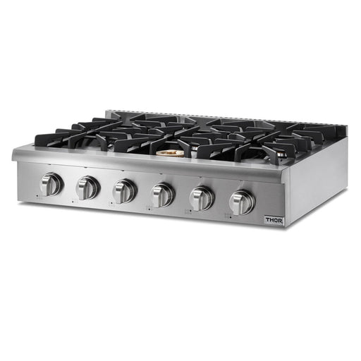 Thor Kitchen 36 in. Liquid Propane Gas Cooktop in Stainless Steel with 6 Burners, HRT3618ULP Thor Kitchen