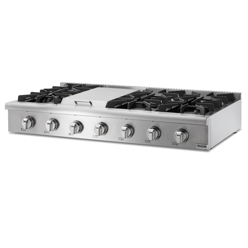 Thor Kitchen 48-Inch Gas RangeTop in Stainless Steel with 6 Burners Including Power Burners and Griddle (HRT4806U) Thor Kitchen