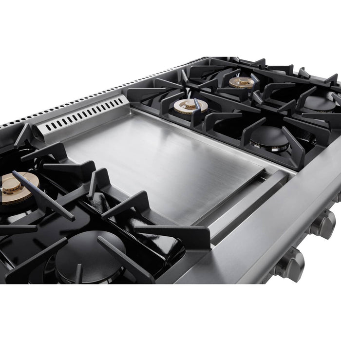 Thor Kitchen 48-Inch Gas RangeTop in Stainless Steel with 6 Burners Including Power Burners and Griddle (HRT4806U) Thor Kitchen
