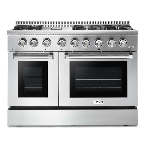 Thor Kitchen 48 in. Propane Gas Burner/Electric Oven 6.7 cu. ft. Range in Stainless Steel, HRD4803ULP Thor Kitchen