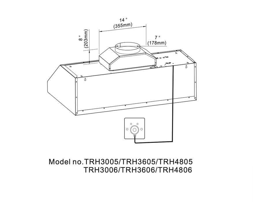Thor Kitchen 48-Inch Professional Under Cabinet Range Hood in Stainless Steel with 800 CFM - 11-Inch Tall (TRH4806) Thor Kitchen