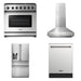 Thor Kitchen 36-inch stainless steel 4-piece appliance package: LRG3601U range, TRH36P hood, TRF3601FD refrigerator and TDW24C7 dishwasher