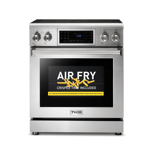 Thor Kitchen 30" Electric Range with 4.55 Cu. Ft. Self-Cleaning Oven, Air Fryer, and Tilt Panel in Stainless Steel (TRE3001) Thor Kitchen