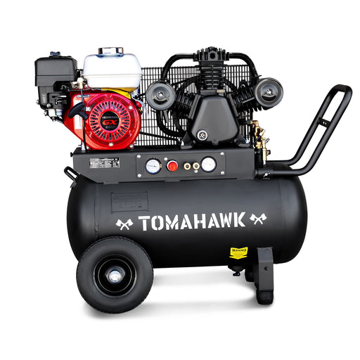 20 Gallon Portable Air Compressor 6.5HP Honda GX200 Engine Horizontal Tank 13.5 CFM @ 90 PSI Gas-Powered - front view