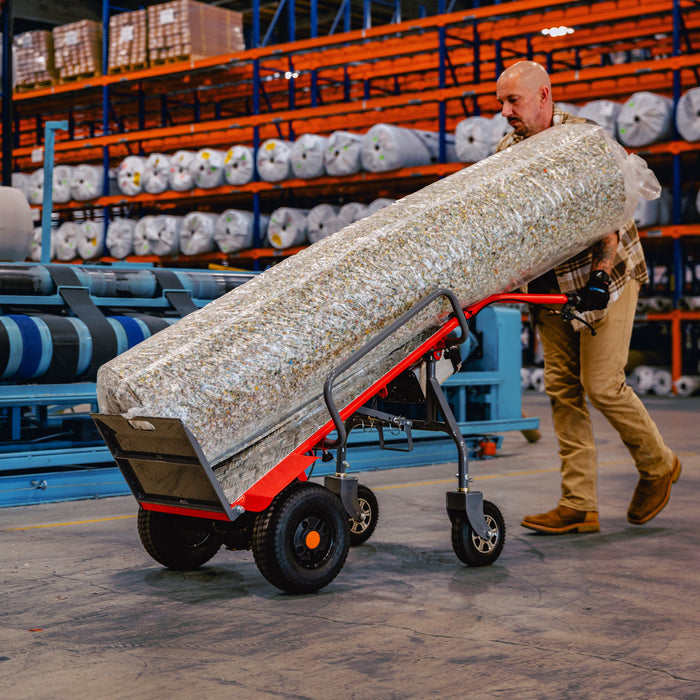 Tomahawk Power Electric Dolly Cart Hand Truck 570 lbs Capacity for Warehouses Shops & Material... Table Lifts - Side View