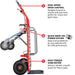 Tomahawk Power Electric Dolly Cart Hand Truck 570 lbs Capacity for Warehouses Shops & Material... Table Lifts - Dimensions