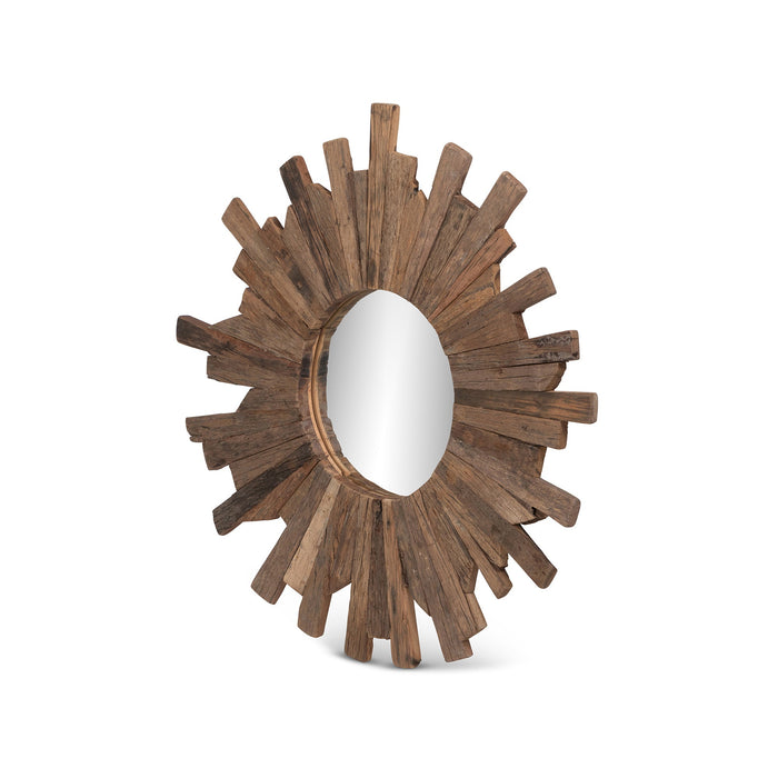 Park Hill Collection Railway Wood Starburst Mirror - Sustainable Reclaimed Design with Organic Charm for Modern Decor