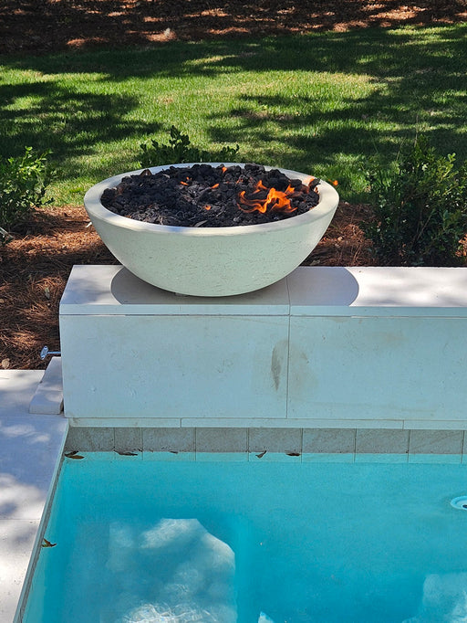 TessaRai 33" Round Fire Bowl Kit — Match Lite — Complete Gas Fire Pit