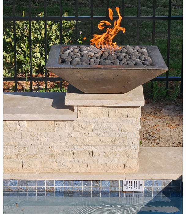 TessaRai 42" Square Fire Bowl Kit — Match Lite