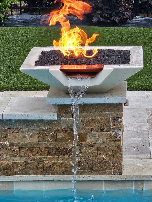 TessaRai 36" Square Fire & Water Bowl Kit — Match Lite