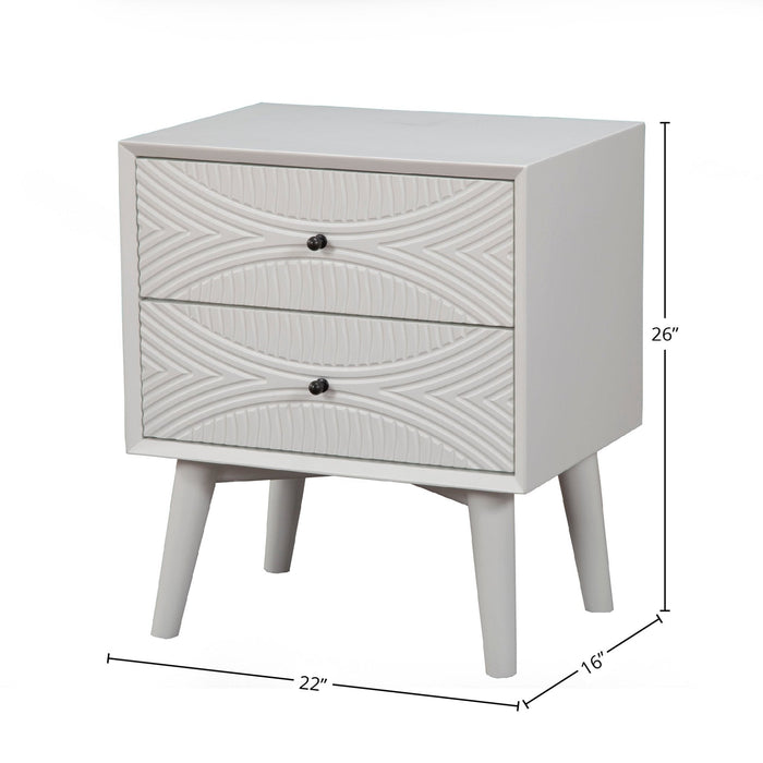 Alpine Furniture Tranquility Nightstand, White