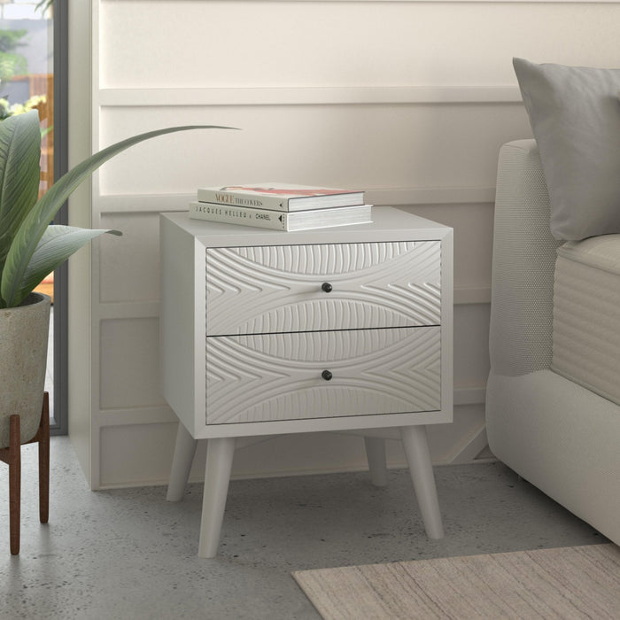 Alpine Furniture Tranquility Nightstand, White