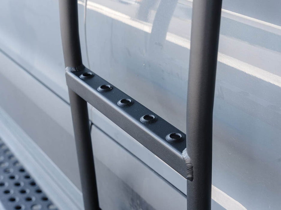 Flatline Van Co. 2023-2025 Ford Transit Trail Side Ladder High Roof – on the trail, image 6 of 7