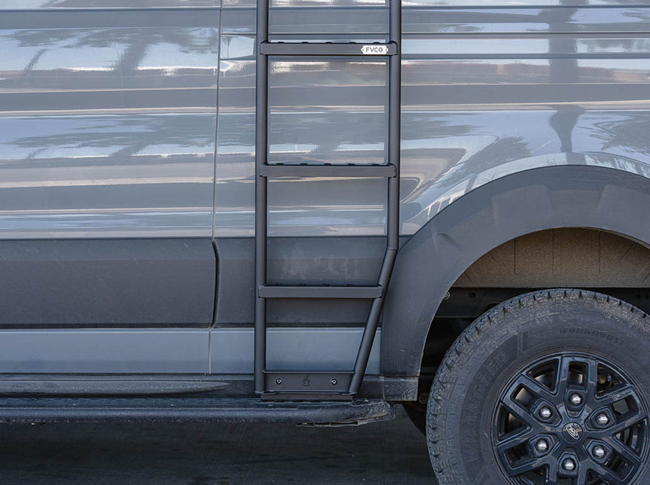 Flatline Van Co. 2023-2025 Ford Transit Trail Side Ladder High Roof – on the trail, image 4 of 7