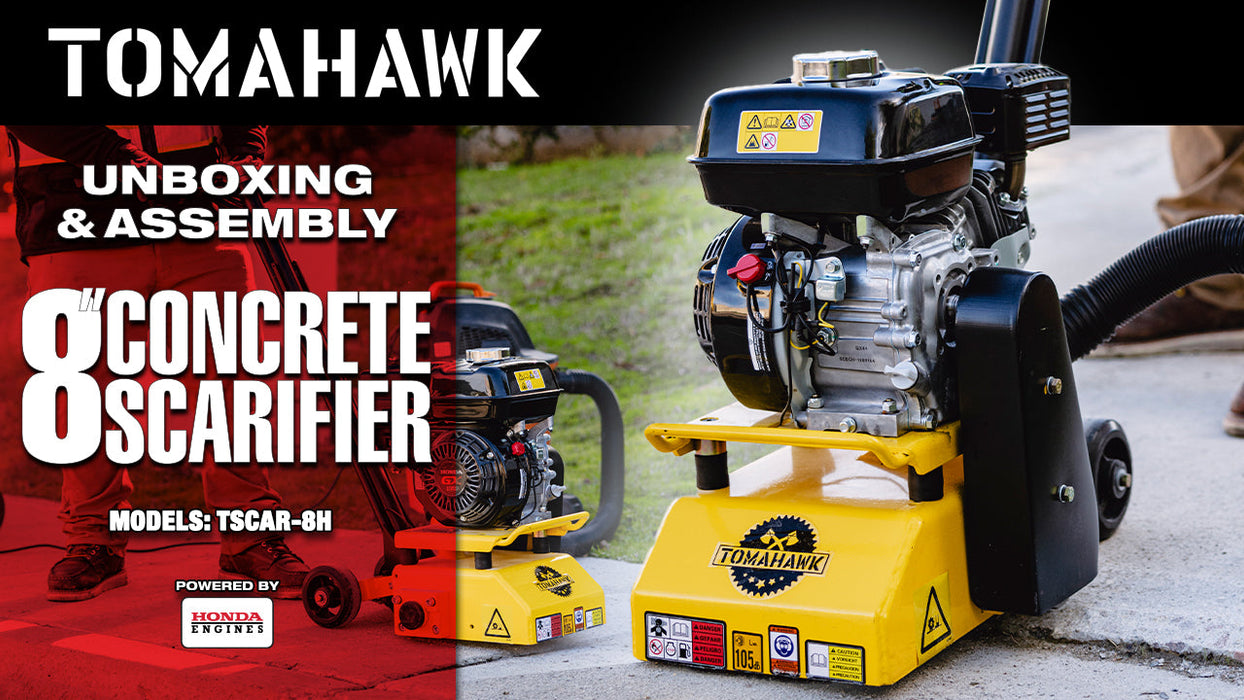 Tomahawk Power 8” Gas Concrete Scarifier Planer Grinder with 5.5 HP Honda Engine & Drum - Detail View 3