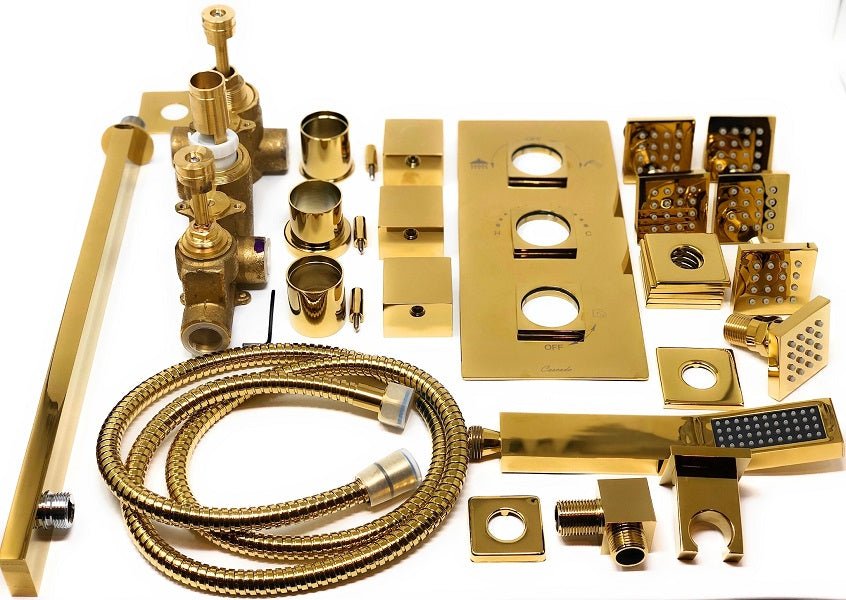 Cascada Showers Tuscany LED Rainfall Thermostatic Shower System - Wall Mount - View 14