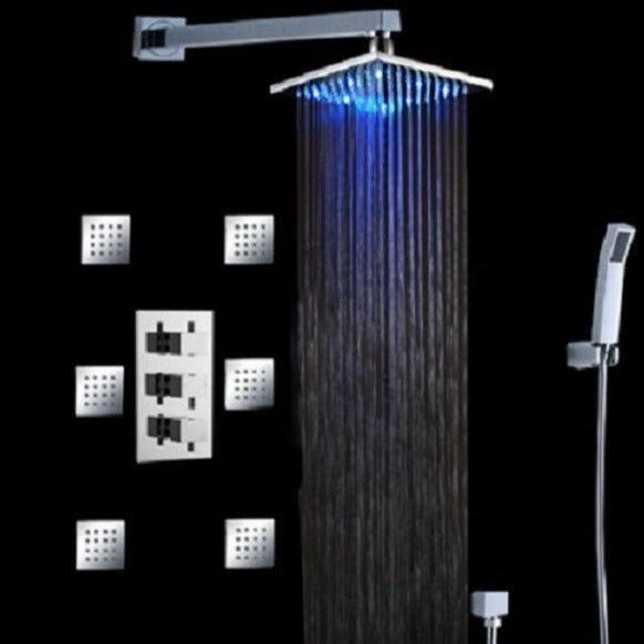 Cascada Showers Tuscany LED Rainfall Thermostatic Shower System - Wall Mount