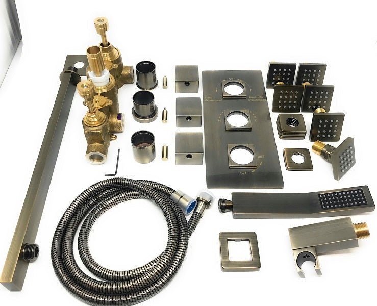 Cascada Showers Tuscany LED Rainfall Thermostatic Shower System - Wall Mount - View 10