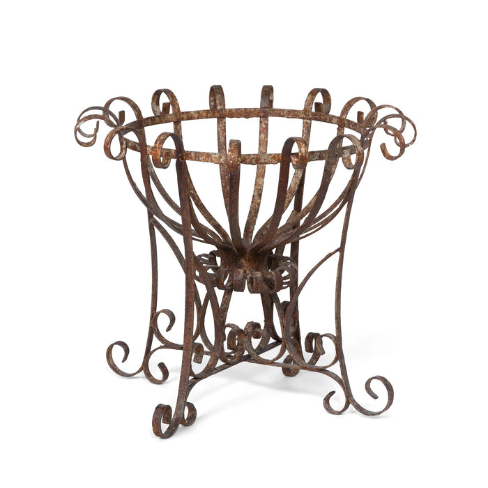 Park Hill Collection Iron Urne de Jardin - Antique Bronze Footed Planter with Elegant Scrolling Design for Your Garden Decor