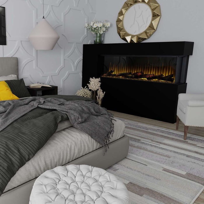 Dimplex Ignite Ultra 60" Built-In Linear Electric Fireplace - installed lifestyle view 2
