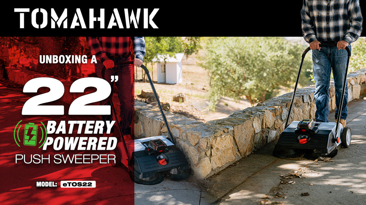 Tomahawk Power 22" Battery Powered Push Sweeper With Double Brush System 18V Lithium-Ion - Product Image 6
