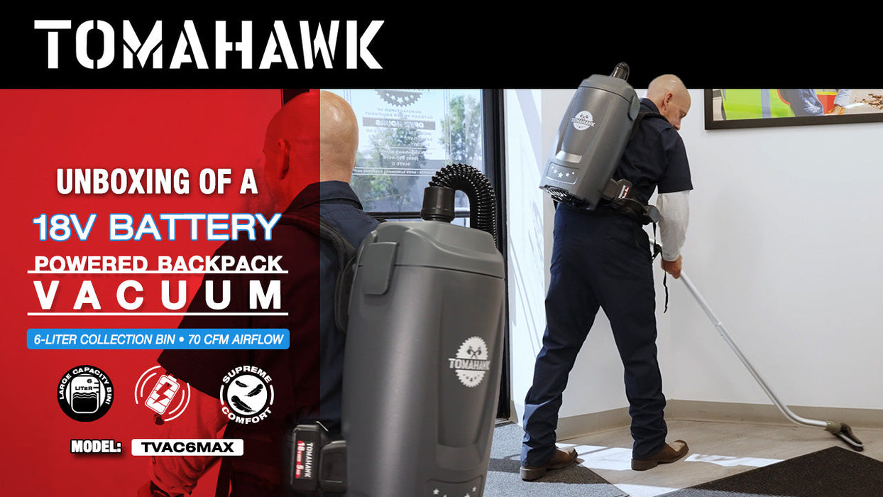 18V Battery Powered Backpack Vacuum 6L for Janitorial Cleaning - side view