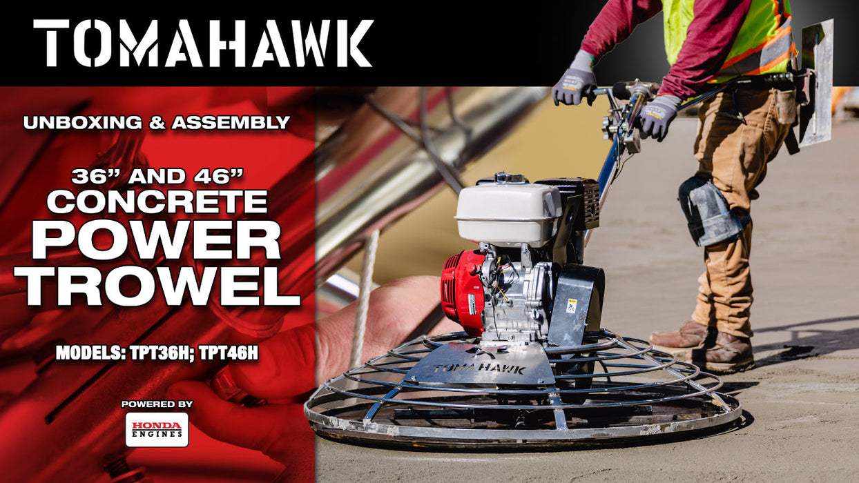 Tomahawk Power 46" Concrete Power Trowel 8.5HP Honda Combo Blades and Float Pan Cement Finishing Tool - Detail View 3