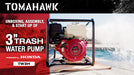 Tomahawk Power 3 Inch Trash Water Pump 375 GPM 8 HP GX270 powered by Honda Portable Utility - Detail View 3