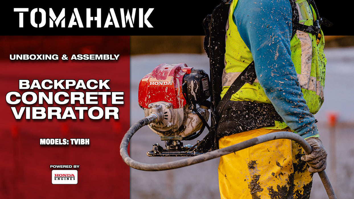 Tomahawk Power 2HP Honda Concrete Vibrator with Flex Shaft Cable Whip Backpack - Detail View 2