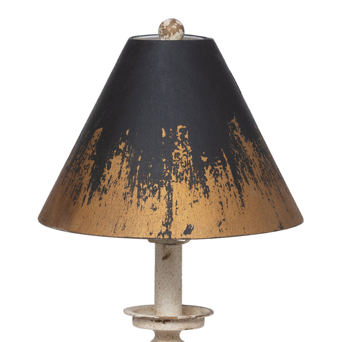 Park Hill Collection Dudley Buffet Lamp - Elegant Distressed Rust Finish, Antique White Metal... Home Decor - Close-Up