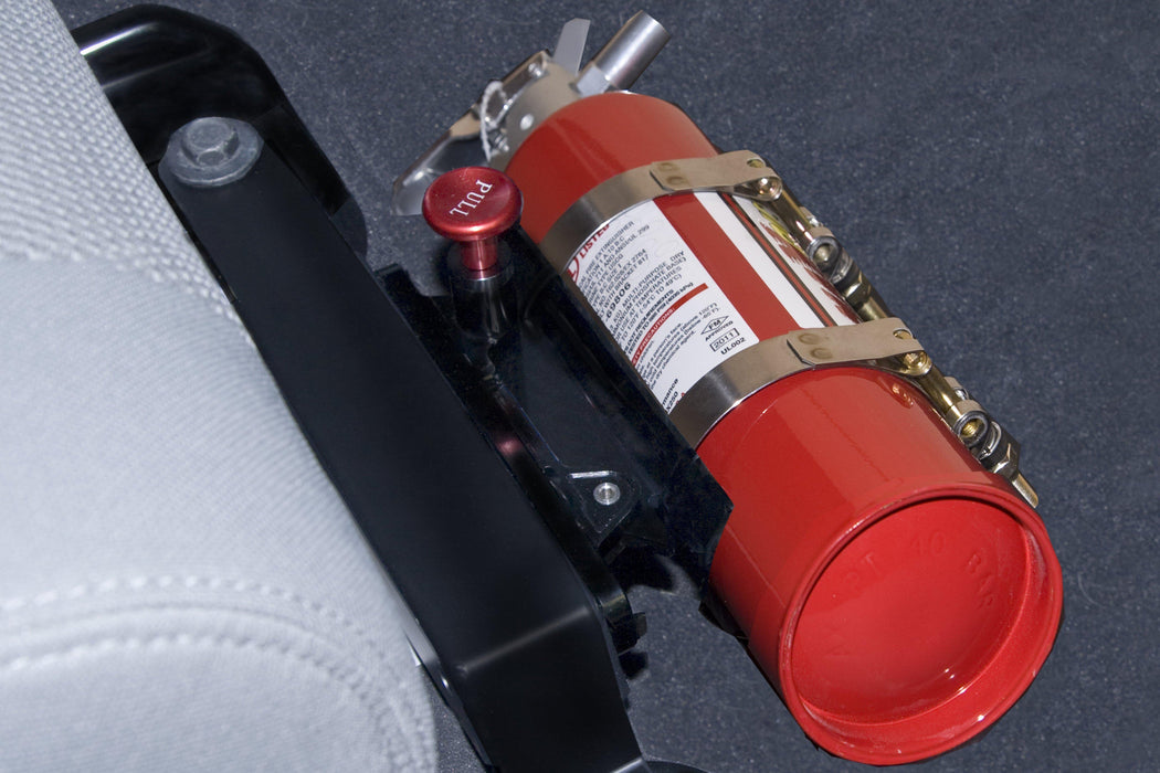 DV8 Offroad Universal Fire Extinguisher Mount Black – on the trail, image 12 of 12