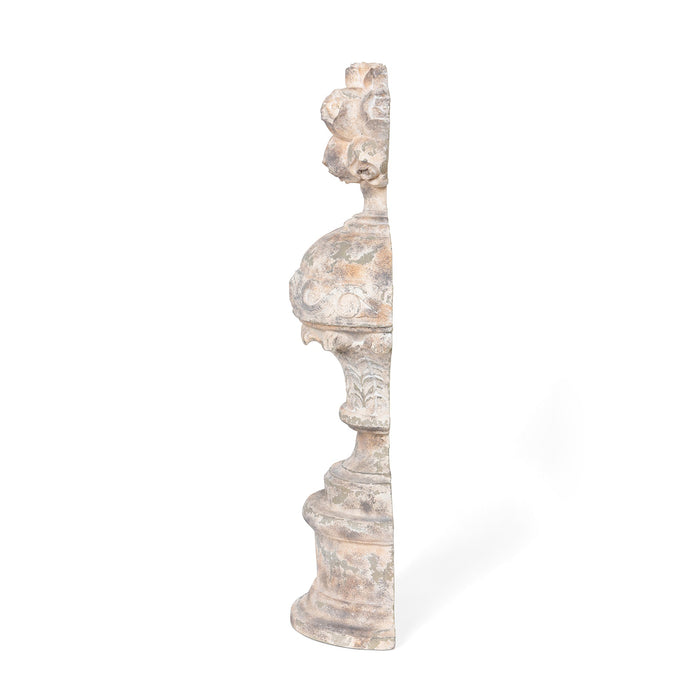 Park Hill Collection Montebello Bouquet Half Finial - Elegant Romanesque Tabletop Sculpture with Aged Finish, 28.75"H