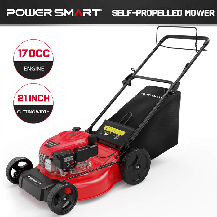 PowerSmart 21 " 170cc Gas Self-Propelled Lawn Mower V8721S