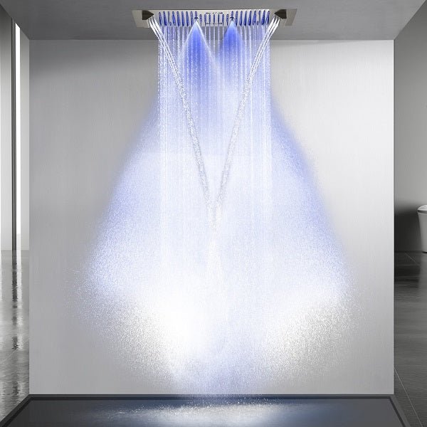 Verona 16"x36" Brushed Nickel Music LED Showerhead By Cascada Showers - Features