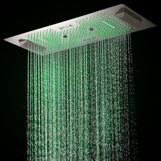 Verona 16"x36" Brushed Nickel Music LED Showerhead By Cascada Showers - Side View