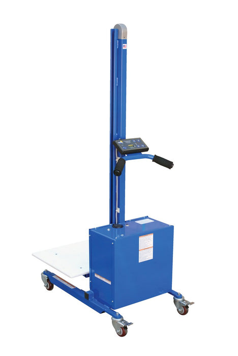 Vestil PEL-88S-D3-AFK steel DC powered quick lift with adjustable fork attachment, PEL-88S-D3 base unit shown